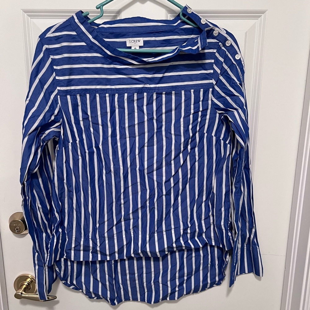 J. Crew Blue and White Button Down Shirt